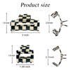 Large Hair Clips for Womens Thick and Thin Hair Vintage BlackWhite Checkered Cellulose Acetate Banana Clamps for Long Cu