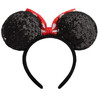 XINXIYAN Glitter Sequin Mouse Ears Headbands with Bow for Women Birthday Party Princess Decoration Red One Size