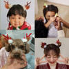 4 Pairs Cute Christmas Hair Clips Reindeer Antlers Ears Bow Clips Decorative for Women Girls Hair Accessories Christmas