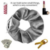 Premium Velvet Scrunchies with Zipper Pouch Hair Ties with Hidden Pocket Soft Elastic Hair Bands for Women and Vsco Girl