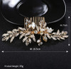 Denifery Vintage Wedding Headpiece Gold Rhinestone Pearls Flower and Leaf Crystal Hair Comb for Women Bridal Hair Access