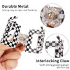 Ahoney 4 Pack Checkered Hair Claw Clips for Thin Hair Y2k Hair Accessories 2 Small Hair Clips for Thick Hair Cute Hair C