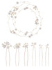 SELFCLOUD Handmade Pearl Bridal Hair Vine Wedding Hair Accessories Sparkling Pins Set Bride Wedding Pieces for Women and