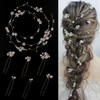 SELFCLOUD Handmade Pearl Bridal Hair Vine Wedding Hair Accessories Sparkling Pins Set Bride Wedding Pieces for Women and