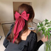 Red Silk Hair Bows for Women Long Tail Layered Bowknot Barrettes French Hairpins Large Satin Hair Clips for Hair Styling