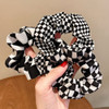 ZAHSY Buffalo Plaid Scrunchies 3 Count Black Checkered Elastic Hair Ties for Women Girls Ponytail Holders