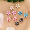 Paderison 10Pcs Flower Hair Clips for Girls Small Hair Claw Clips Mini Flower Hair Clips with Crystal Cute Metal Claw Cl