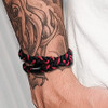 HAVHAF Braided Mens Hair Ties For Men 5 pcsXL Red Black For Buns Curly Thick Dense Hair Elastic Hair Ties For Guys No da