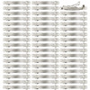 Lawie 50 Pack 8 CM 315 Inch Silver Blank Rectangle Metal French Barrette Plain Base Hair Clips DIY Crafting Clips for Bo