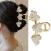 Pearls Heart Hair Clips Valentines Day Hair Accessories for Women Girls Pearl Gold Metal Hair Claw Clips Shiny Hearts Ha