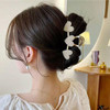 Pearls Heart Hair Clips Valentines Day Hair Accessories for Women Girls Pearl Gold Metal Hair Claw Clips Shiny Hearts Ha