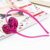 SeBneny Rose Red Valentines Day Heart Headband Flip Sequin Love Hair Band Hoops Glitter Heart Headband Shaped for Christ