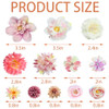 21 PCS Flowers Hair Accessories for Women and Girls Boho Hair Barrettes Clips Floral Rose Bride Headpiece for Wedding Fe