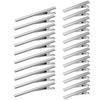 100 Pcs Alligator Hair Clips 3 Inch and 16 Inch Silver Hair Clips Metal Hairdressing Salon Hair Grip Flat Top with Teeth
