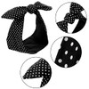 Hicarer Halloween Black Polka Dot Bow Headband Cute Bandana Retro Headband 50s Outfit Hair Headwrap with Wire Vintage Ha