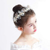 Headband Wedding Flower Girls Rhinestone Pearl Crystal Beads Fairy Gold Vine Hair Accessories for Little Girl Princess H