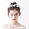 Headband Wedding Flower Girls Rhinestone Pearl Crystal Beads Fairy Gold Vine Hair Accessories for Little Girl Princess H