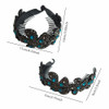 Rhinestone Flower Ponytail Holder Twist Bun Shape Hair Claw Hair Cuffs Accessory for Women Mothers Day Gift Blue
