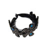 Rhinestone Flower Ponytail Holder Twist Bun Shape Hair Claw Hair Cuffs Accessory for Women Mothers Day Gift Blue