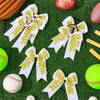 10 Pcs Softball Hair Bows Double Layers Softball Hair Bows with White Ribbon Softball Gifts for Girls Softball Accessori