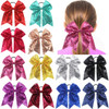 CLLOT 12PCS 8 Sequin Glitter Cheer Bows Large Sparkly Cheer Hair Bows for Girls Cheerleading Team Sports Competition Che