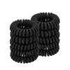 Matte Coil Ponytail Holders Black 10 Pcs No Crease Plastic Spiral Hair Ties for Thick and All Hair Types