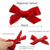 Yxiang 24PCS Velvet Hair Clips and Barrettes for Baby Girls 4 inches Hair Bows Fully Lined Non Slip Barrettes Christmas