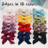 Yxiang 24PCS Velvet Hair Clips and Barrettes for Baby Girls 4 inches Hair Bows Fully Lined Non Slip Barrettes Christmas