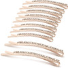 TecUnite 16 Pcs Rhinestone Bobby Pins Bling Decorative Hair Pins Metal Diamond Clear Crystal Fancy Hair Clips Barrette A