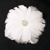 GENBREE 1920s Feather Hair Clip White Flapper Headpiece Fascinator Rhinestone Hair Accessories for Women