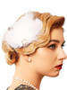 GENBREE White Feather Hair Clip Fascinator Headpiece 1920s Gatsby Accessories for Women