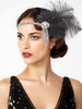 NAISKA 1920s Flapper Feather Headbands for Women Roaring 20s Great Gatsby Rhinestone Headpiece Vintage Gatsby Party Hair
