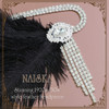 NAISKA 1920s Flapper Feather Headbands for Women Roaring 20s Great Gatsby Rhinestone Headpiece Vintage Gatsby Party Hair