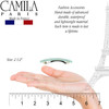 Camila Paris CP3072 French Hair Barrette Clip for Girls Set of 2 Mint Rubberized Metal Clasp Strong Hold Grip Hair Clips