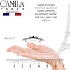Camila Paris CP3371 French Hair Barrette Clip for Girls Handmade Gray and Black Strong Hold Grip Hair Clips for Women No