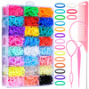 2000 Pcs Elastic Hair Rubber Bands for Girls 24 Colors Small Girl Hair Ties Baby Hair Ties Elastic Rubber Bands with Hai