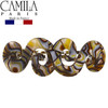 Camila Paris CP2485 French Hair Barrette Clip for Girls Handmade Onyx Gold Metal Clasp Strong Hold Grip Hair Clips for W