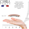Camila Paris CP3249 French Hair Barrette Clip for Girls Pink Shell Rubberized Metal Closure Strong Hold Grip Hair Clips