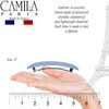 Camila Paris CP3441 French Hair Barrette Clip for Girls Blue Rubberized Automatic Clasp Strong Hold Grip Hair Clips for