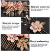 BOWINR 4 Pcs Wedding Hair Comb Pearl Crystal Bride Rose Gold Hair Accessories Hair Side Comb Clips Flower Rhinestone Hea
