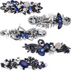 5 Pieces Crystal Rhinestones Hair Barrettes Large Flower Butterfly Pearl French Vintage Clip Wedding Navy Hair Jewelry f