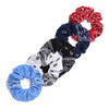 Bandana Print Scrunchies Hair Ties 5PCS Cotton Hair Elastics for Women