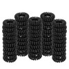 Spiral Hair Ties Small Black 50 Pcs Plastic Spiral Coil Ponytail Holders for Thick Hair No Crease Phone Cord Ties for Al