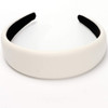 LONEEDY 17 Inch Leather Hard Headband Wide Padded Headband Hairband for Women White