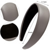 LONEEDY 17 Inch Leather Hard Headband Wide Padded Headband Hairband for Women White