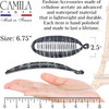 Camila Paris CP3100 French Extra Large Banana Clip Hair Comb Gray Classic Banana Clips Hair for Thick Hair Ponytail Hold