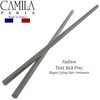 Camila Paris CP3381 French Twist Stick Hair Pin Set of 2 Gray Girls Chopsticks Hair Pins for Girls Spiral Updo Chignon B