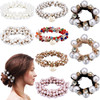Yinder 9 Pcs Hair Accessories for Women Christmas Gift Pearl Hair Ties Crystal Elastic Ropes Scrunchies Stretchy Bead Ba