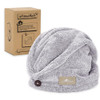 myHomeBody Hair Towel Wrap Luxury Quick Drying Turban Ultra Soft Absorbent Charcoal Fiber Cap with Coconut Shell Button