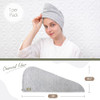myHomeBody Hair Towel Wrap Luxury Quick Drying Turban Ultra Soft Absorbent Charcoal Fiber Cap with Coconut Shell Button